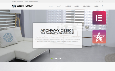 "Archway - Architecture Agency Elementor" - адаптивний WordPress шаблон №69014
