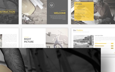 Construction Presentation PowerPoint Template PowerPoint sablon 69094