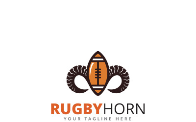 Modèle de logo de corne de rugby