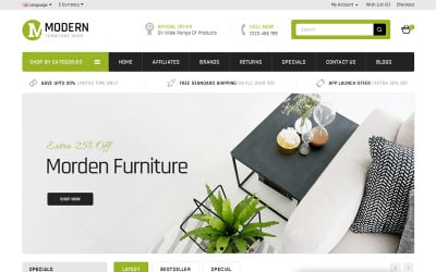 Responsive Modern Furniture Store OpenCart Template #69063
