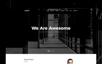 Reszponzív Adsunt - One Page Portfolio Nyítóoldal sablon 69072