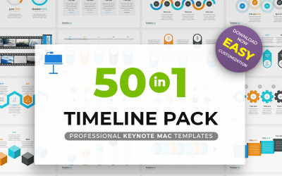 Timeline Pack 50 в 1 - шаблон Keynote