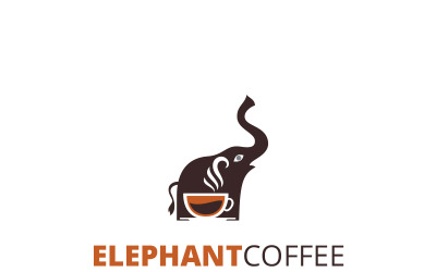Elefánt kávé embléma sablon