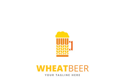 Modelo de logotipo de cerveja de trigo