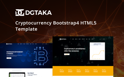 "Dgtaka - CryptoCurrency Website Template" - адаптивний Шаблон сайту №69202