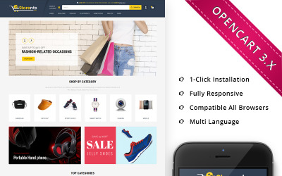 Estorents Mega Store - Responsieve OpenCart-sjabloon