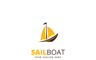 Modèle de logo de bateau à voile