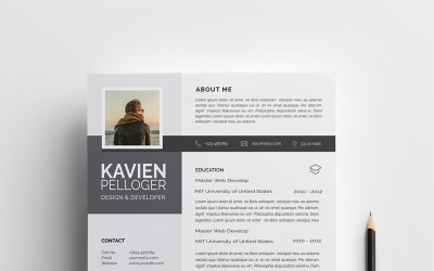 Pelloger word Resume Template with cover letter