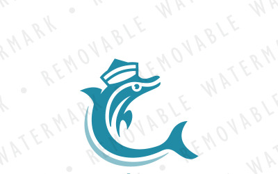 Plantilla de logotipo de marinero de delfines