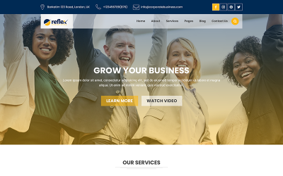 "Reflex - Corporate Business and Agency" - адаптивний PSD шаблон №69209