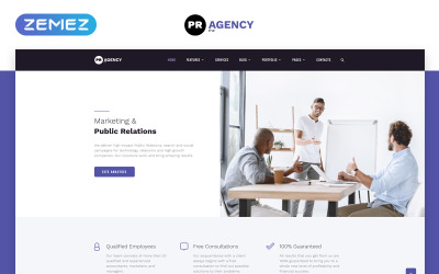 Reszponzív PR Agency - Public Relations Agency Multipage Weboldal sablon 69254