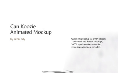 Maqueta de producto animado de Can Koozie