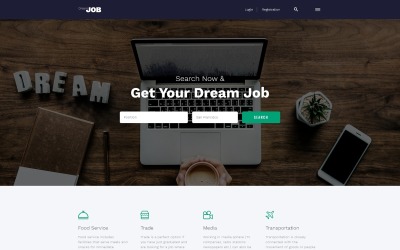 "Dream Job - Job Portal Multipage HTML5" - адаптивний Шаблон сайту №69319