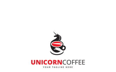 Egyszarvú kávé logó sablon