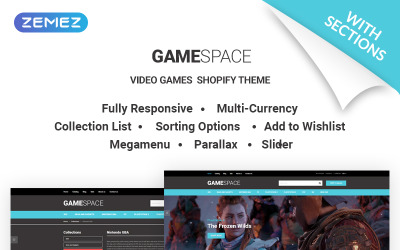 Game Space - Tema legal do Shopify da loja de videogames