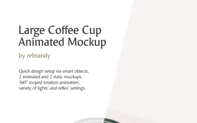 Maquete de produto animado de xícara de café grande