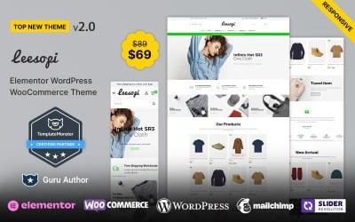 Leesopi - Tema multipropósito de moda para Elementor WooCommerce