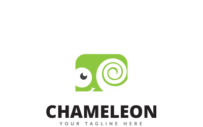 Modelo de logotipo camaleão fofo