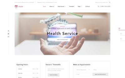Reszponzív Health - Clinic Multipage HTML5 Weboldal sablon 69365