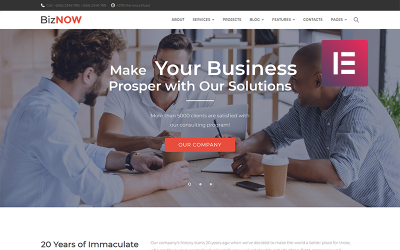 Biznow - motyw WordPress Elementor do doradztwa biznesowego