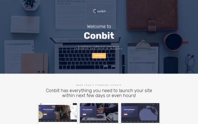 Conbit - Zakelijke en creatieve projecten Website-sjabloon met meerdere pagina&amp;#39;s