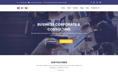 "CONS - Corporate, Consulting and Business" - адаптивний PSD шаблон №69416