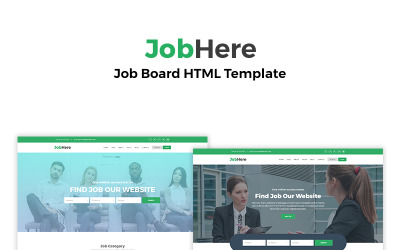 "JobHere - Job Board Website Template" - адаптивний Шаблон сайту №69488