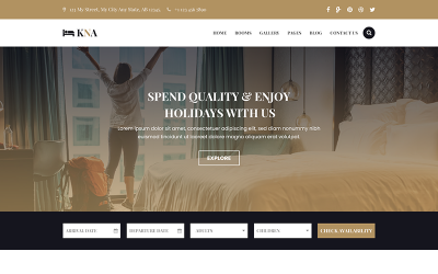 KNA - Hotel, Resort and Holiday Template Photoshop №69487