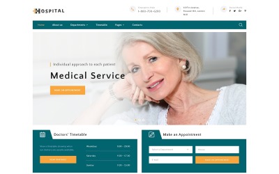 Kórház - orvosi szolgálat többoldalas HTML5 webhelysablon