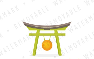 Modello di logo giapponese Torii Gate