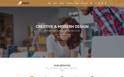 Modello PSD Responsive #69410 "PROT - Creative Agency"