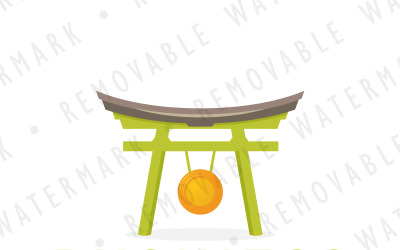 Plantilla japonesa del logotipo de la puerta Torii