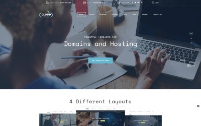 "Cloud - Domain and Hosting Multipage" modèle web adaptatif #69524