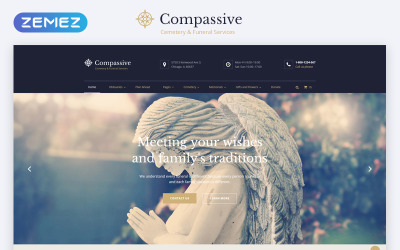 "Compassive - Cemetery & Funeral Services HTML5" modèle web adaptatif #69500