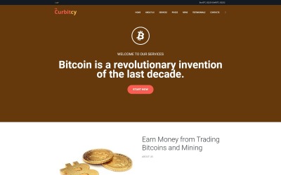 Curbitcy - Bitcoin Landing WordPress Elementor Teması