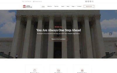 Direito e Justiça - Modelo de Site HTML5 Multipágina para Advogados
