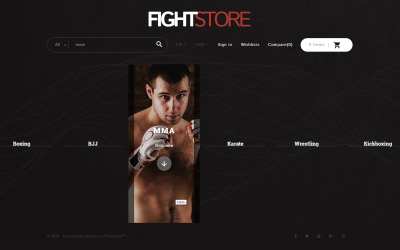 Dövüş Mağazası - Dövüş Sanatları PrestaShop Teması için Spor Ekipmanları ve Kıyafetleri