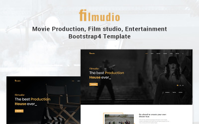"Filmudio - Movie Production, Film Studio, Entertainment Website Template" - адаптивний Шаблон сайту №69542