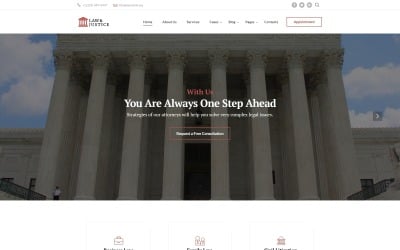 Hukuk ve Adalet - Çok Sayfalı Avukat HTML5 Web Sitesi Şablonu