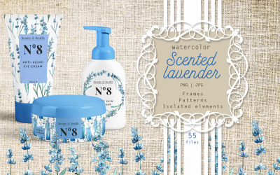Pachnąca lawenda - kwiat akwarela PNG - ilustracja