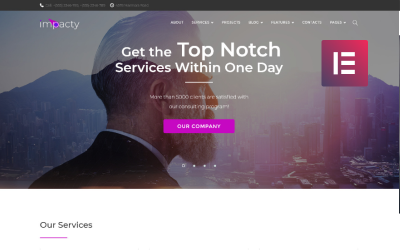 Impacty - тема WordPress для бизнес-консалтинга Elementor