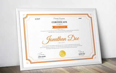 Jonathan Doe - czysty szablon certyfikatu