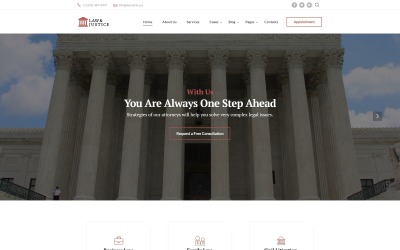 Recht en rechtvaardigheid - HTML5-websitesjabloon voor advocaten met meerdere pagina&amp;#39;s