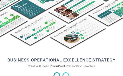 Plantilla de PowerPoint de estrategia de excelencia operativa empresarial