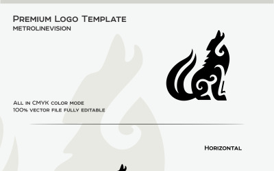 Huilende Wolf Logo sjabloon
