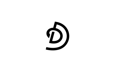Ikonická šablona loga písmene D.