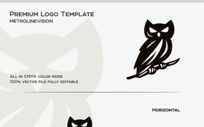 Modelo de logotipo de coruja escura