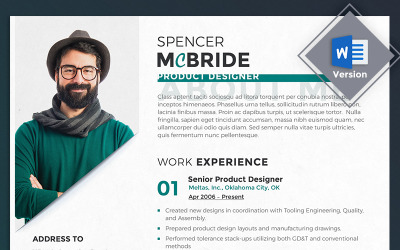 Spencer McBride - Product Designer önéletrajz sablon