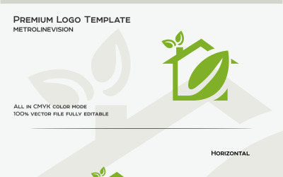 Zelený dům Logo šablona
