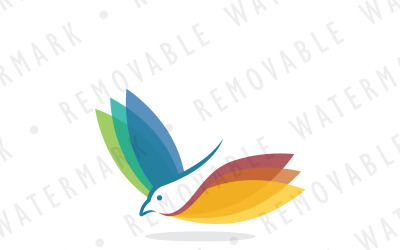 Flying Bird Book Logo Template